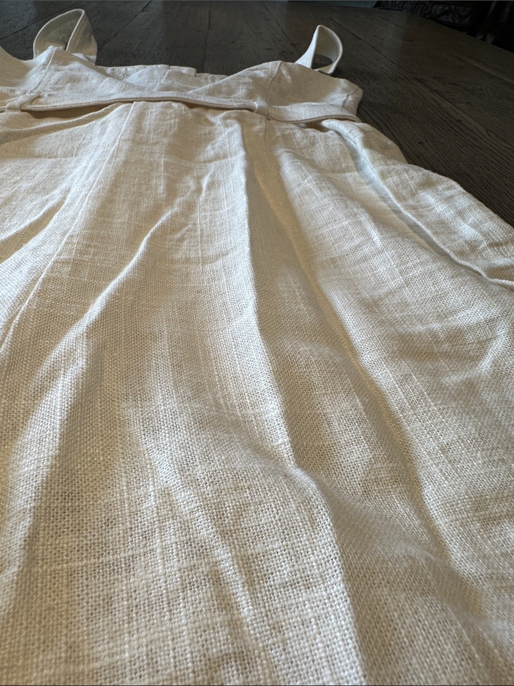 House of Harlow 1960 Cream Linen Romper with Tortoiseshell Buckle - Picture 7 of 7